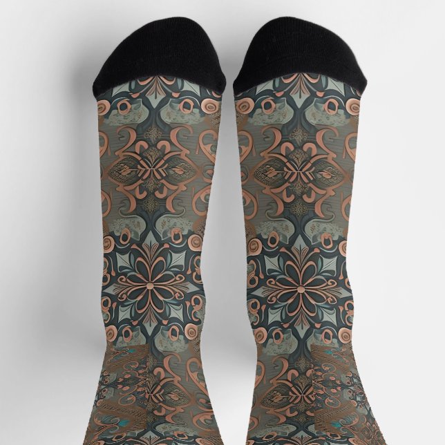 Homely cottage pattern socks (Top)