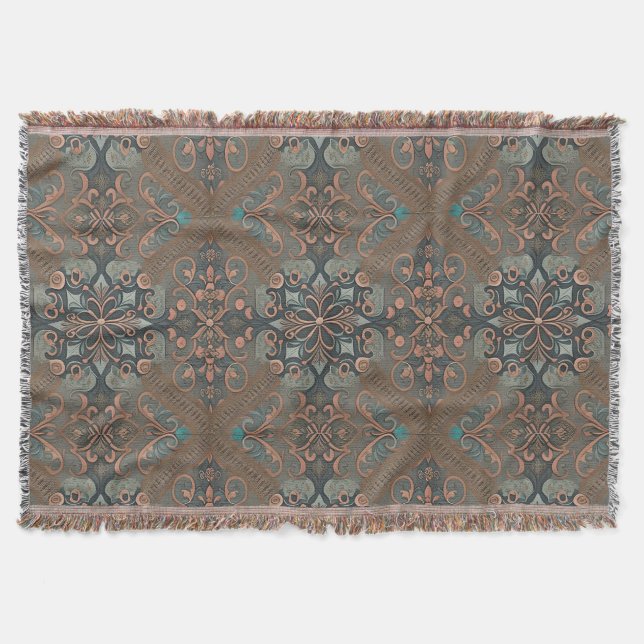 Homely cottage pattern throw blanket (Front)