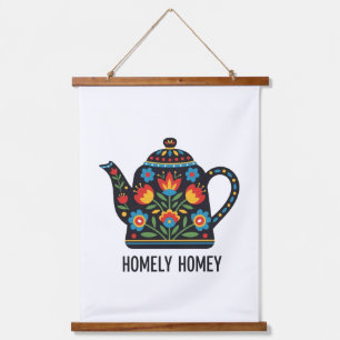 Homely home teapot design hanging tapestry