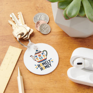 Homely homey cosy teapot design   keychain