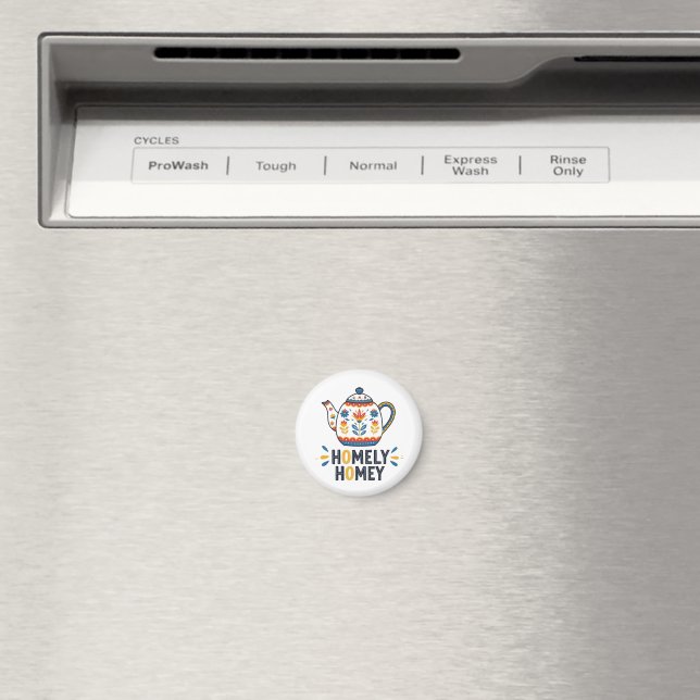 Homely homey cozy teapot design sweatshirt magnet (In Situ (Dishwasher))