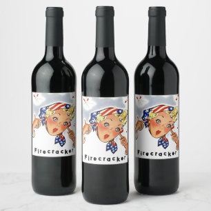 Homemade 4th of July Party Firecracker Party Fun  Wine Label