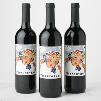 Homemade 4th of July Party Firecracker Party Fun  Wine Label
