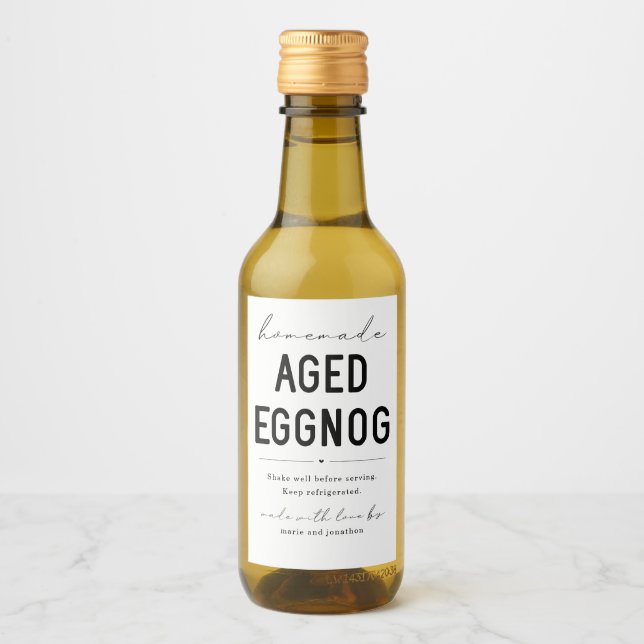 Homemade Aged Eggnog Bottle Label (Front)