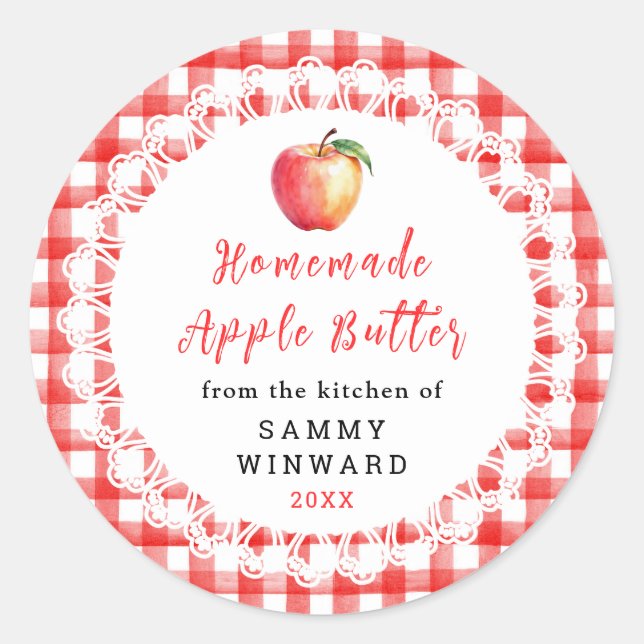 Homemade Apple Butter Jar Label (Front)