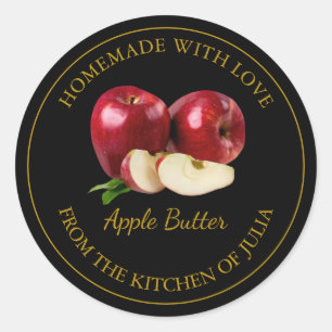 Homemade Apple Butter Label Black