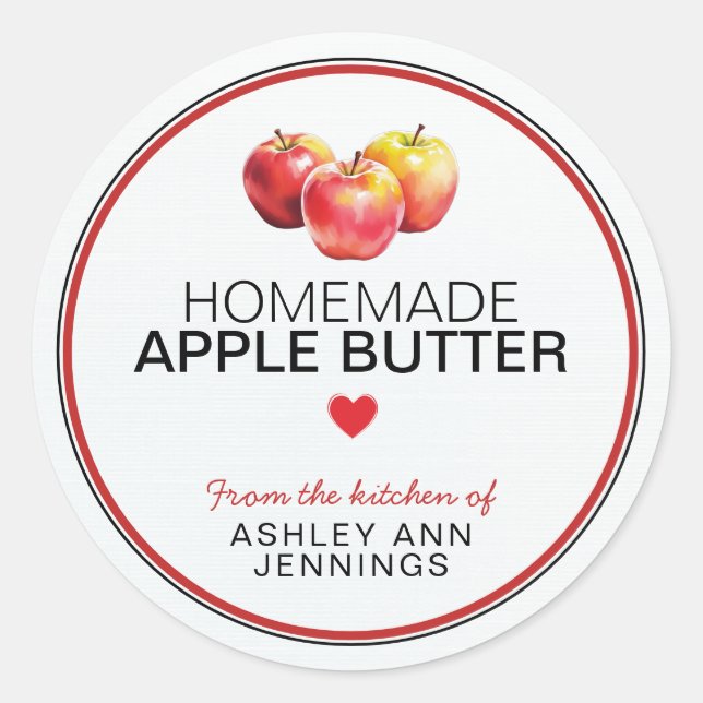 Homemade Apple Butter Label | From the Kitchen Of (Front)