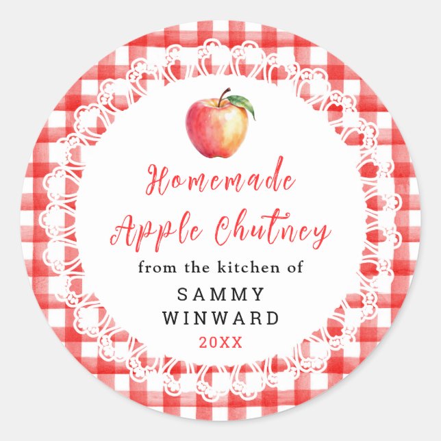 Homemade Apple Chutney Jar Label (Front)
