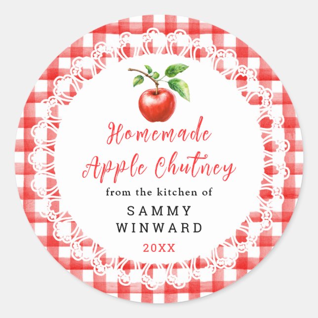 Homemade Apple Chutney Label (Front)