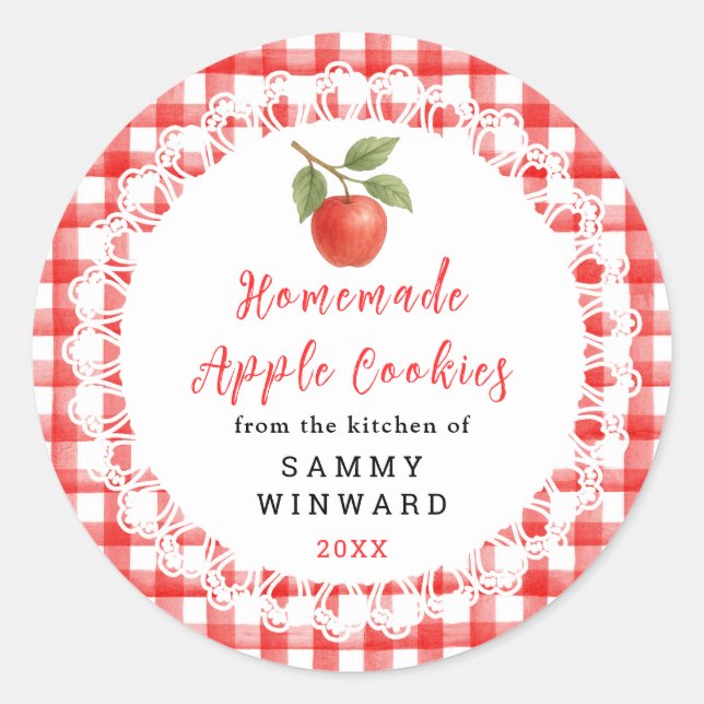 Homemade Apple Cookies Label (Front)