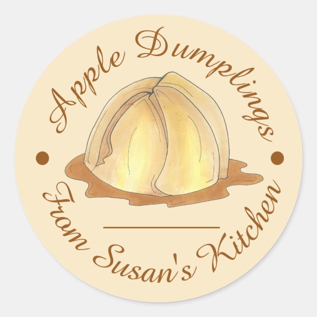 Homemade Apple Dumplings Baked By From the Kitchen Classic Round Sticker (Front)