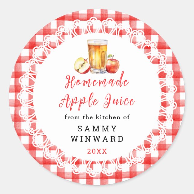 Homemade Apple Juice Drink Label (Front)