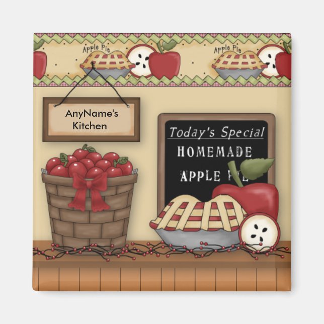 Homemade Apple Pie Customizable Magnet (Front)
