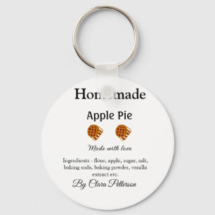 Homemade apple pie made with love add ingredients keychain
