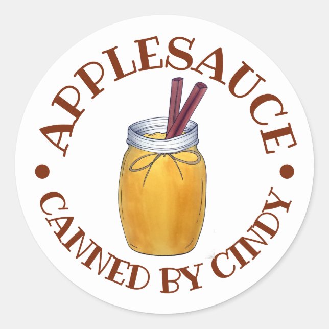 Homemade Applesauce Home Canning Canned By Classic Round Sticker (Front)