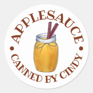 Homemade Applesauce Home Canning Canned By Classic Round Sticker