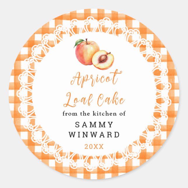 Homemade Apricot Loaf Cake Label (Front)