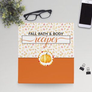 Homemade Artisan Bath & Body Recipes Fall Pumpkin Binder