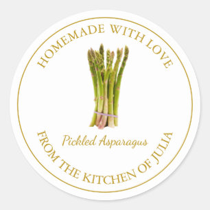 Homemade Asparagus Pickle Label White
