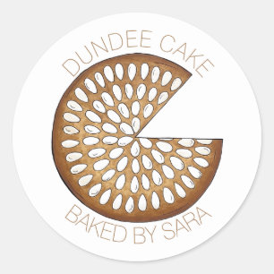 Homemade Baked By British Scottish Dundee Cake Classic Round Sticker