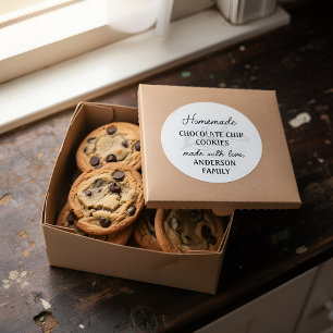 Homemade Baked Goodies Made with Love Classic Round Sticker