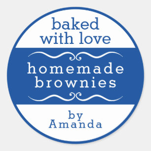 Homemade Baked Goods Brownie Classic Round Sticker
