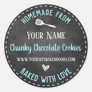 Homemade Baked Goods Chalkboard Personalized  Clas Classic Round Sticker