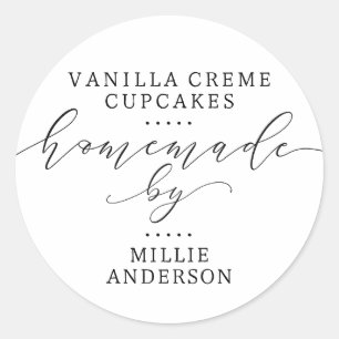 Homemade Baked Goods Handwritten Script Business Classic Round Sticker