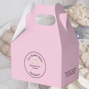 Homemade Baked Goods Ingredients Pink Floral Mixer Favor Box