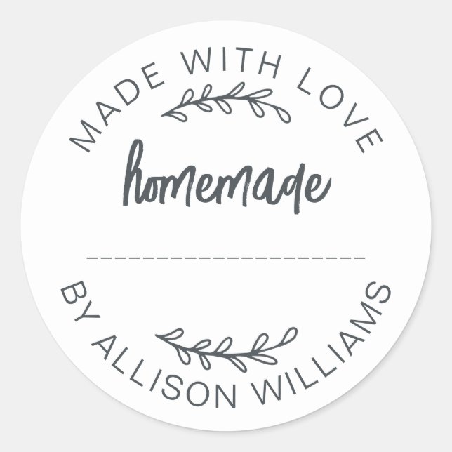 Homemade Baked Goods Jam Cookies White Classic Round Sticker (Front)