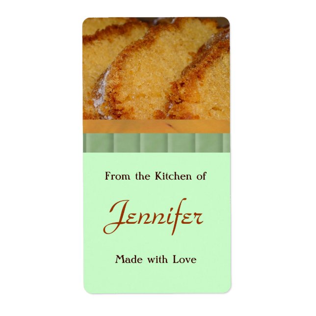 Homemade Baked Goods label template (Front)