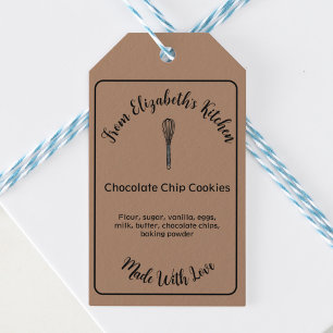 Homemade Baked Goods Whisk Kraft Paper Brown Gift Tags