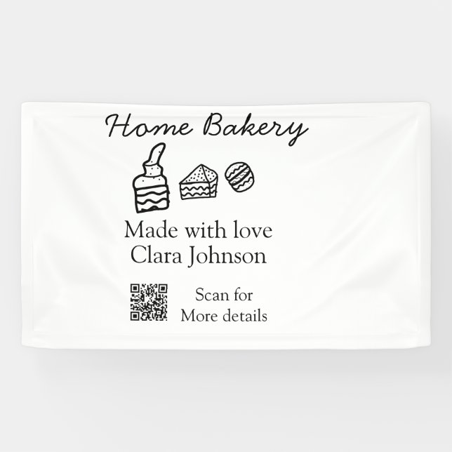Homemade bakery add your text name custom  banner (Horizontal)