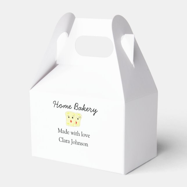 Homemade bakery add your text name custom  favor box (Front Side)