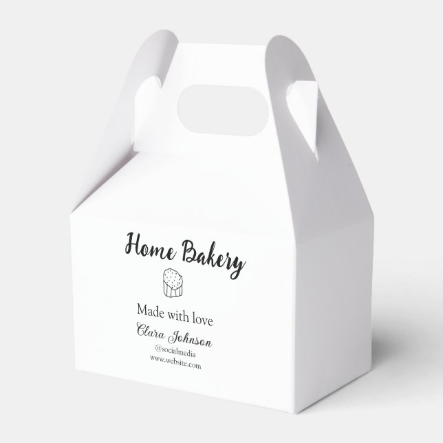 Homemade bakery add your text name custom  favor box (Front Side)