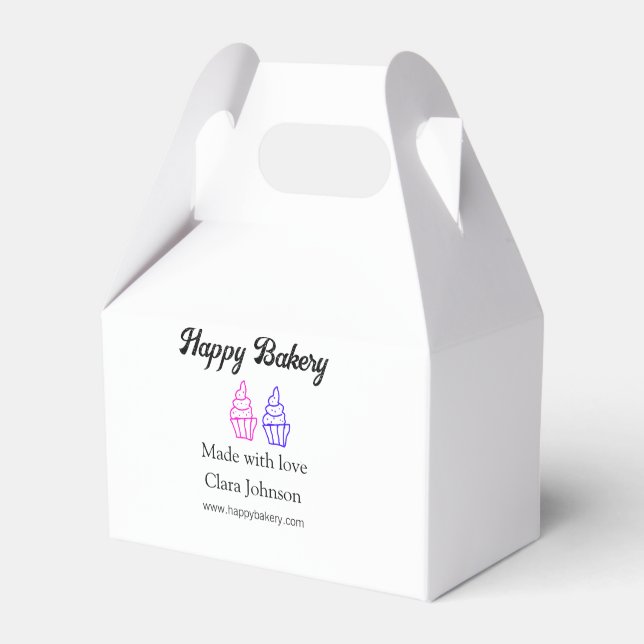 Homemade bakery add your text name custom  favor box (Front Side)