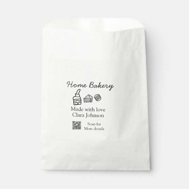 Homemade bakery add your text name custom  favour bag (Front)