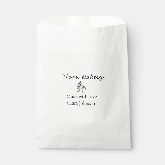 Homemade bakery add your text name custom  favour bag (Front)