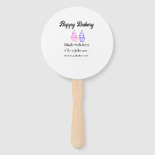Homemade bakery add your text name custom hand fan