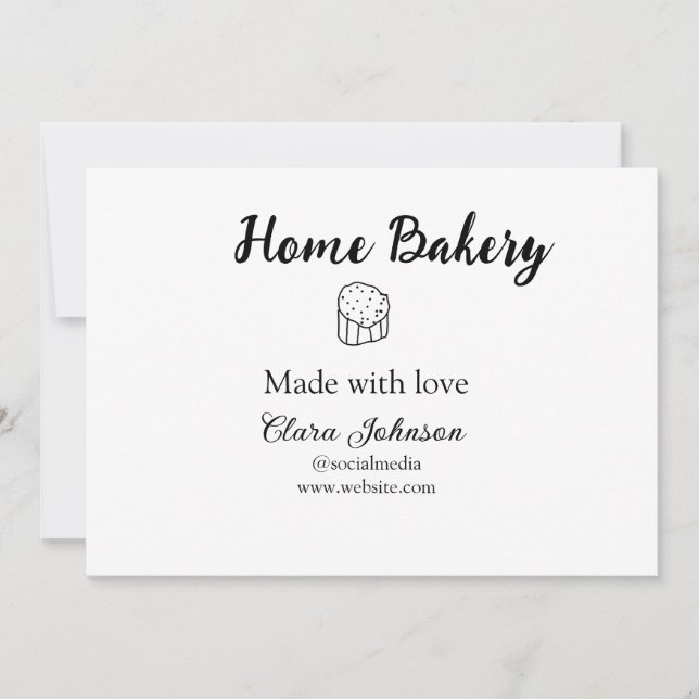 Homemade bakery add your text name custom  invitation (Front)