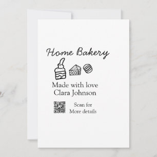 Homemade bakery add your text name custom  invitation