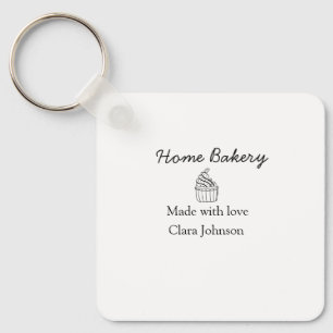 Homemade bakery add your text name custom keychain