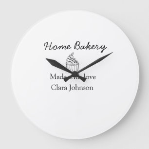 Homemade bakery add your text name custom  large clock