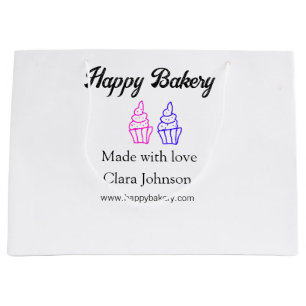 Homemade bakery add your text name custom large gift bag