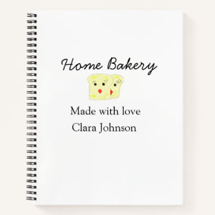 Homemade bakery add your text name custom  notebook