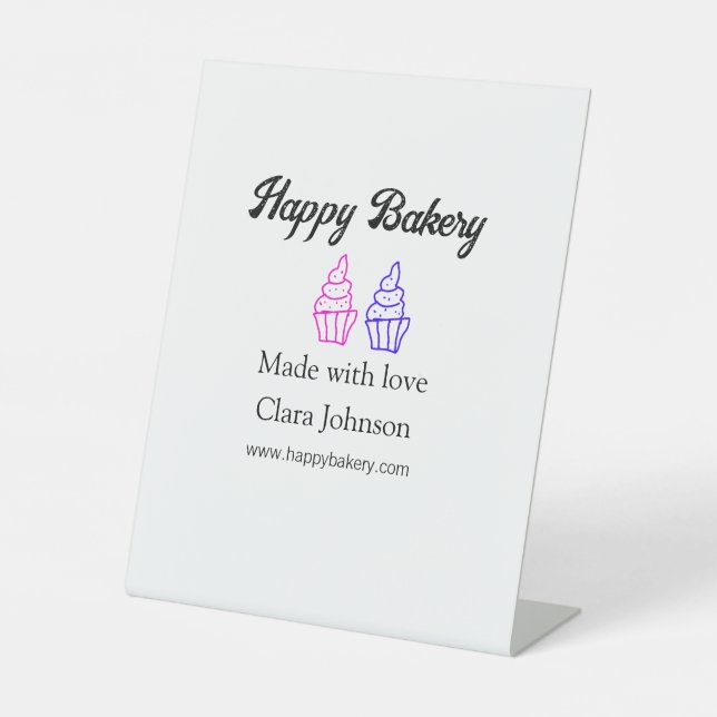 Homemade bakery add your text name custom  pedestal sign (Front)