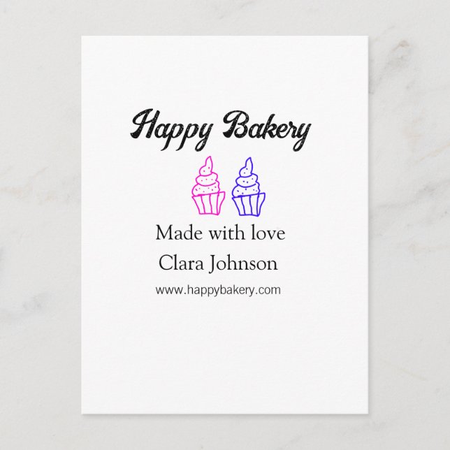 Homemade bakery add your text name custom  postcard (Front)