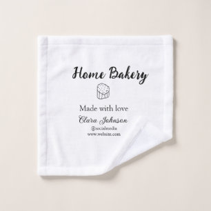 Homemade bakery add your text name custom  wash cloth