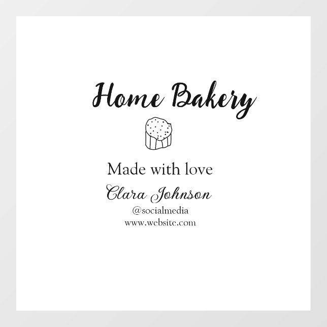 Homemade bakery add your text name custom  window cling (Sheet)