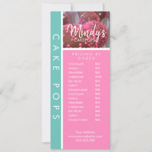 Homemade Bakery Cakepops Thin Flyer Pricing List Invitation